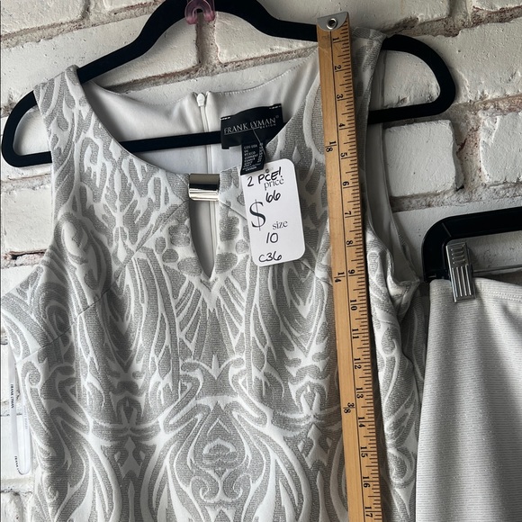 frank Lyman Silver Skirt Set two piece silver metallic - Picture 6 of 10